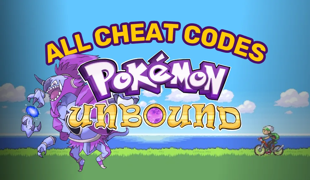 all cheat codes pokemon unbound