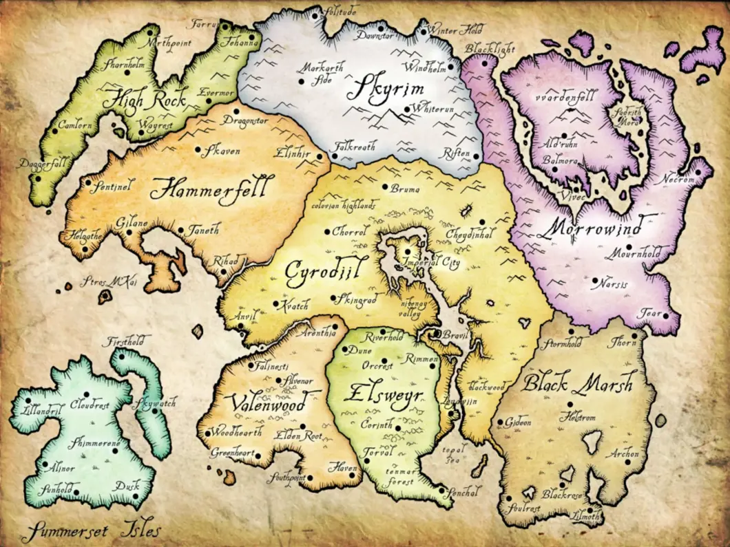 elder scrolls full map