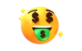 Win money smiley emoji